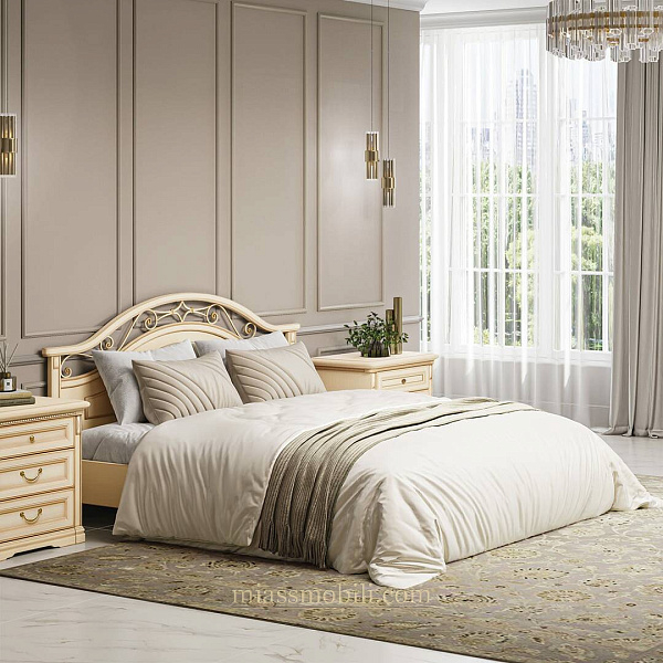 Кровать (1200х2000)  Joconda крем без ножной спинки, вариант №1