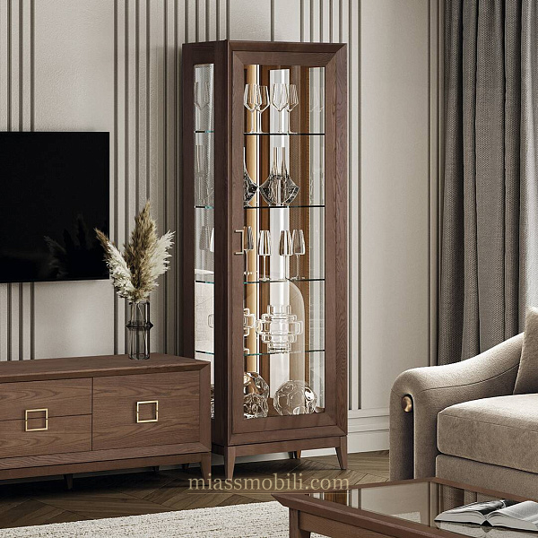 Шкаф для посуды 1-дв правый Modena орех Мокко